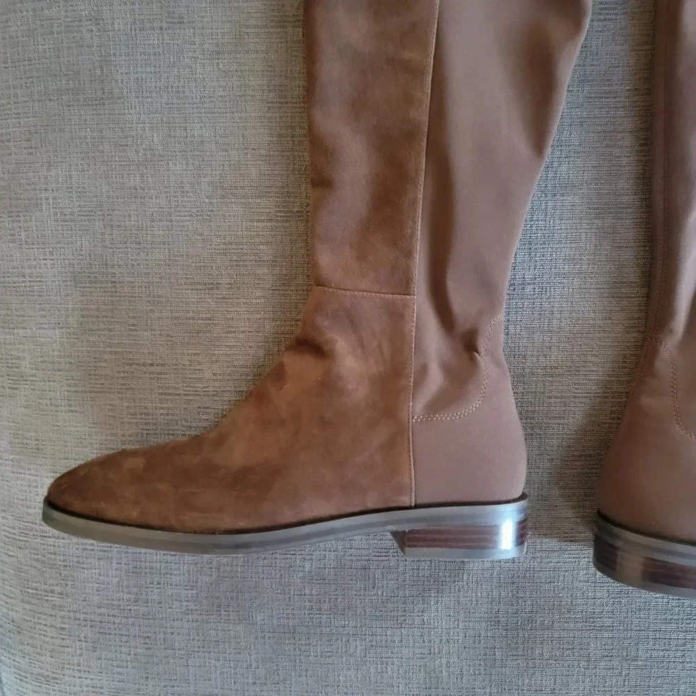 Stuart Weitzman Women's Keelan Suede And Neoprene Knee Boots Size 8.5